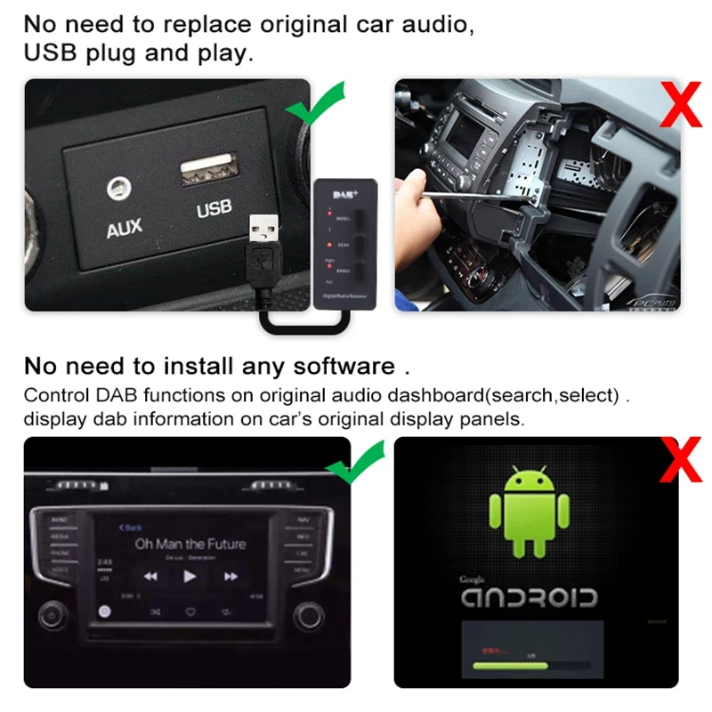 Bilen DAB/DAB+ Modtager Digital Radio Tuner Receiver o Broadcast-Modtager til Bil Stereo 3