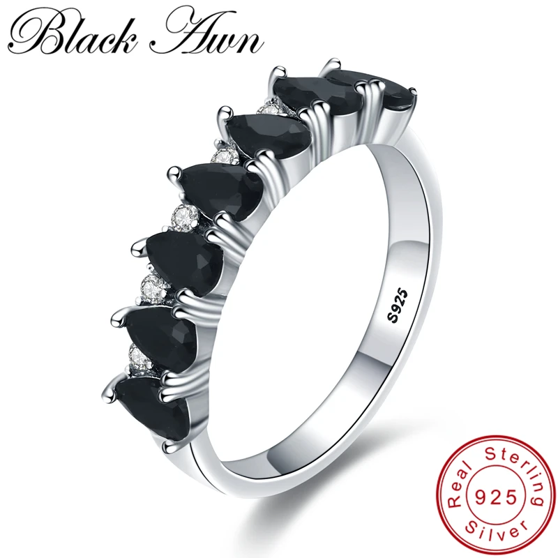 [BLACK AWN] Ren 925 Sterling Sølv Finger Ring Smykker, Trendy Vand-drop forlovelsesringe for Kvinder G097 3