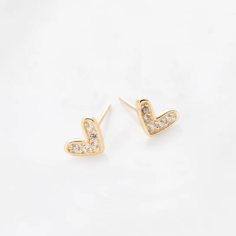 925 sterling sølv hjerte zircon stud øreringe er enkle trendy design vilde personlighed øreringe til kvinder 2018 charms smykker gave 3