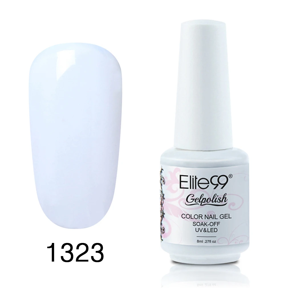 Elite99 8ml Nye Design Soak Off Color Nail Gel Polish, Hvid + Pink fransk Manicure Kit Sæt Gratis DIY Tips Nail Art Dekorationer 2