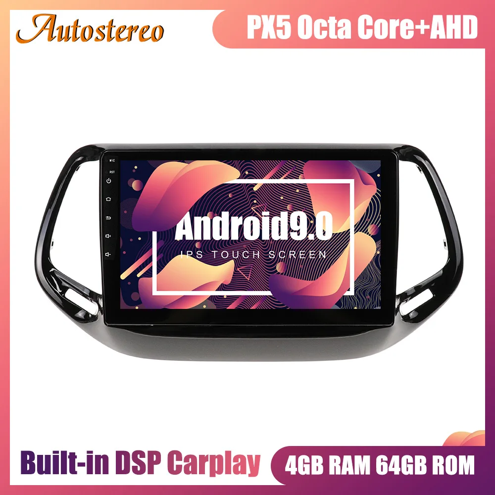 Android-systemet Car Multimedia afspiller Til JEEP Commander 2016-2019 Radio stereo gratis GPS-kort touch screen hovedenheden vidio afspiller 0