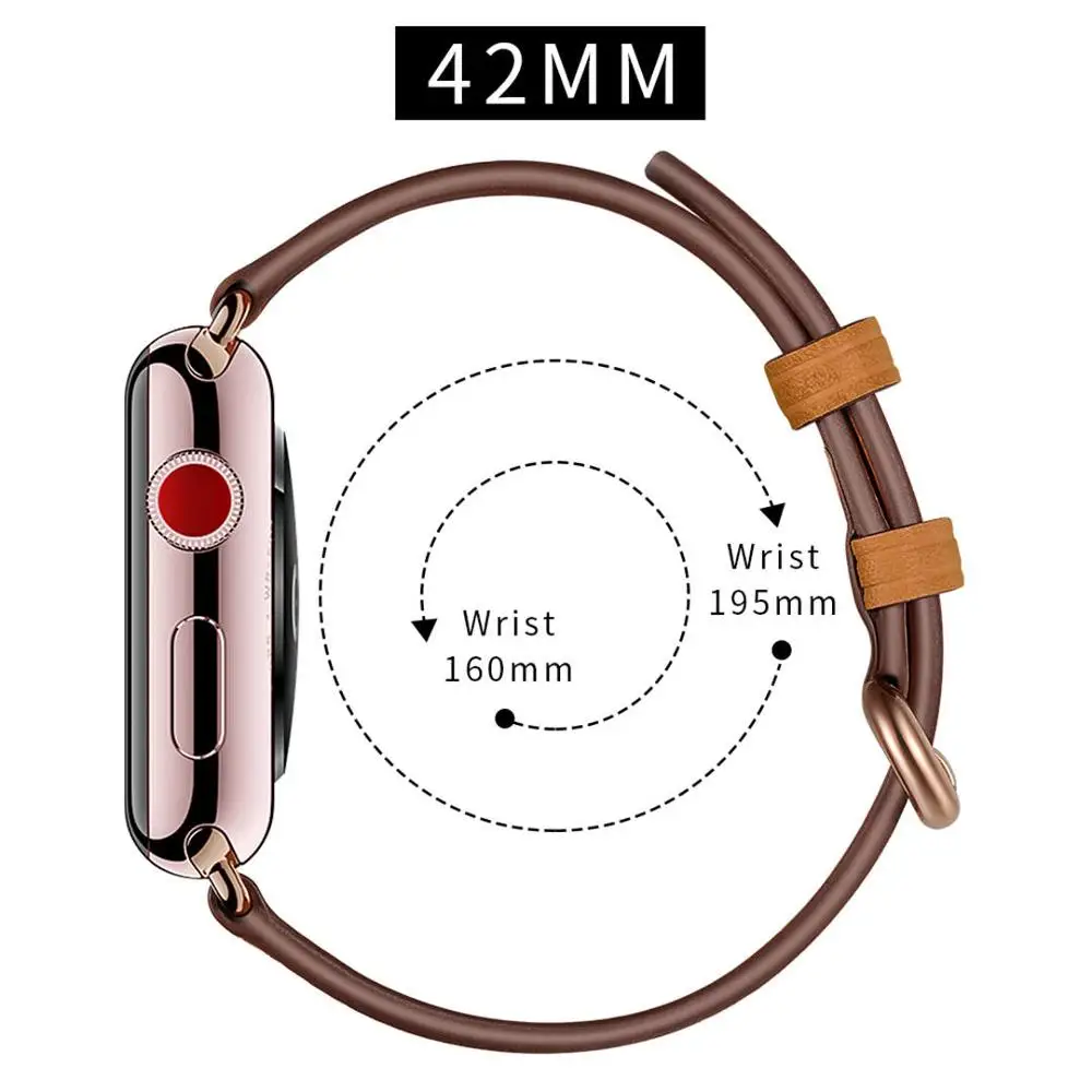 Ægte Læder Loop For iwatch 5 4 3 2 1 Strop Til Apple Ur Band 38mm 40mm 42mm 44mm Lille Talje Urrem Armbånd 0