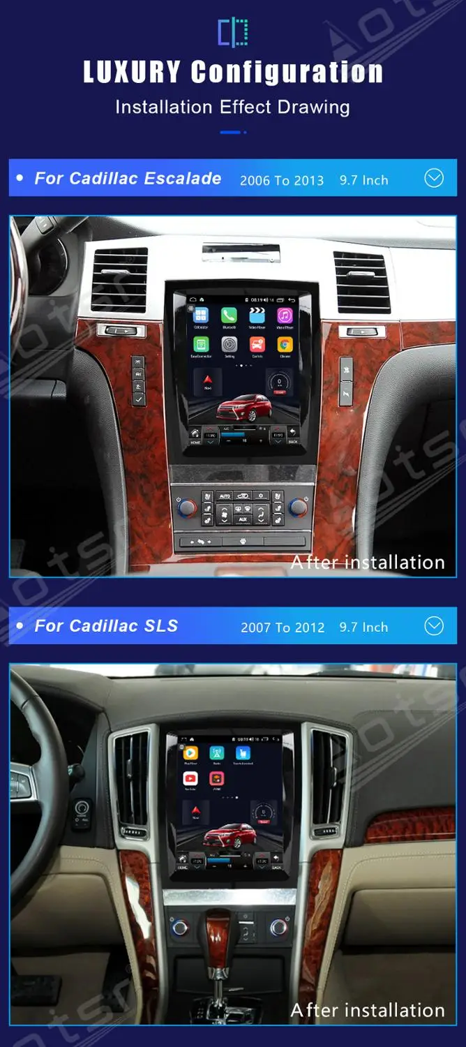AOTSR For Cadillac Escalade 2006+ Android 10.0 Tesla stil Lodret Skærm Bil GPS Navigation, Multimedie-Afspiller Radio Carplay 1