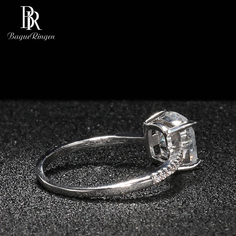 Bague Ringen Classic Silver 925 Smykker til Kvinder forlovelsesringe Pladsen Gemstones Geometri AAA Zircon Prinsesse Bryllup Gave 0