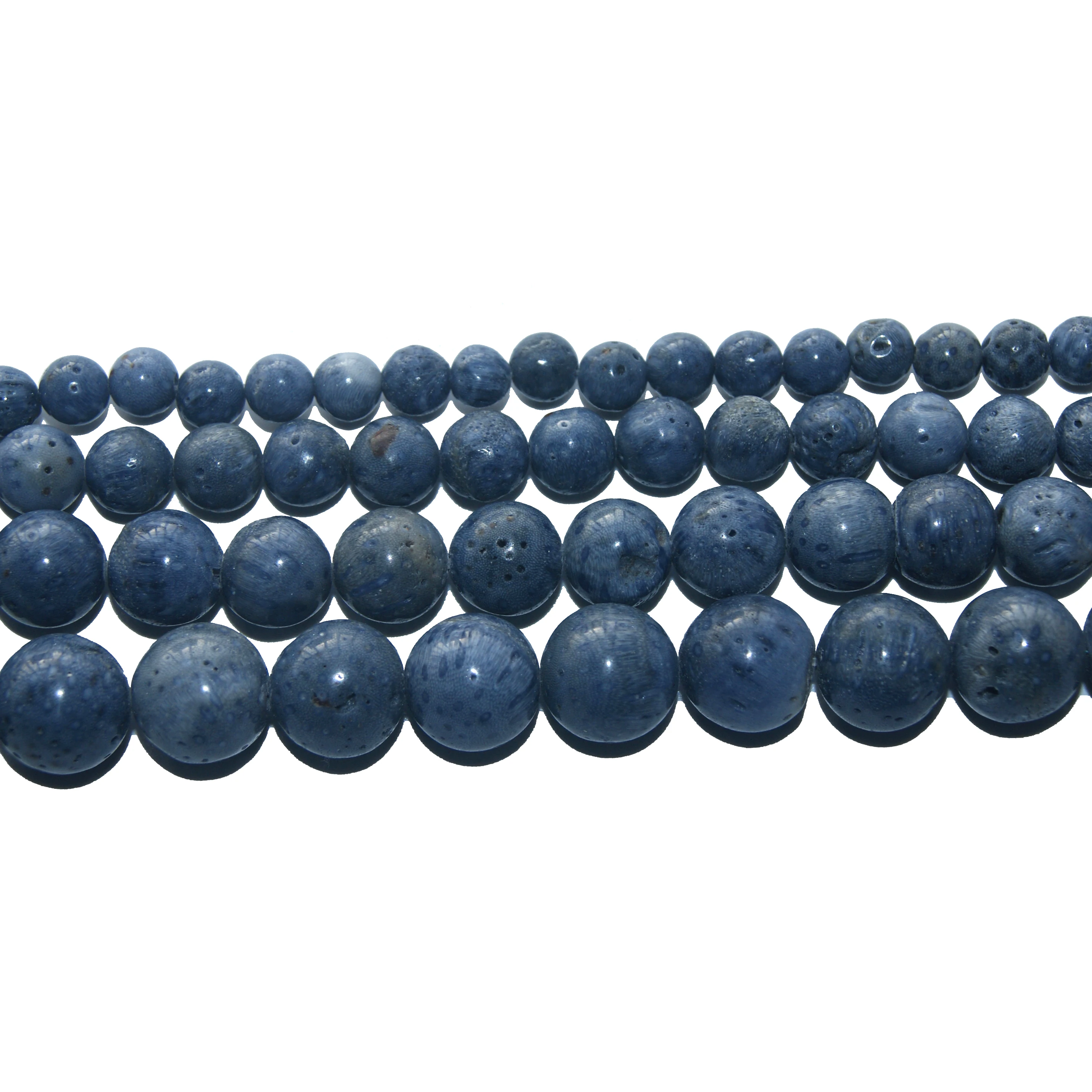 Engros natursten Blå Koral Runde Løse Perler 4 6 8 10 12 MM Pick Størrelse Til Smykker at Gøre DIY Armbånd Halskæde Materiale 4