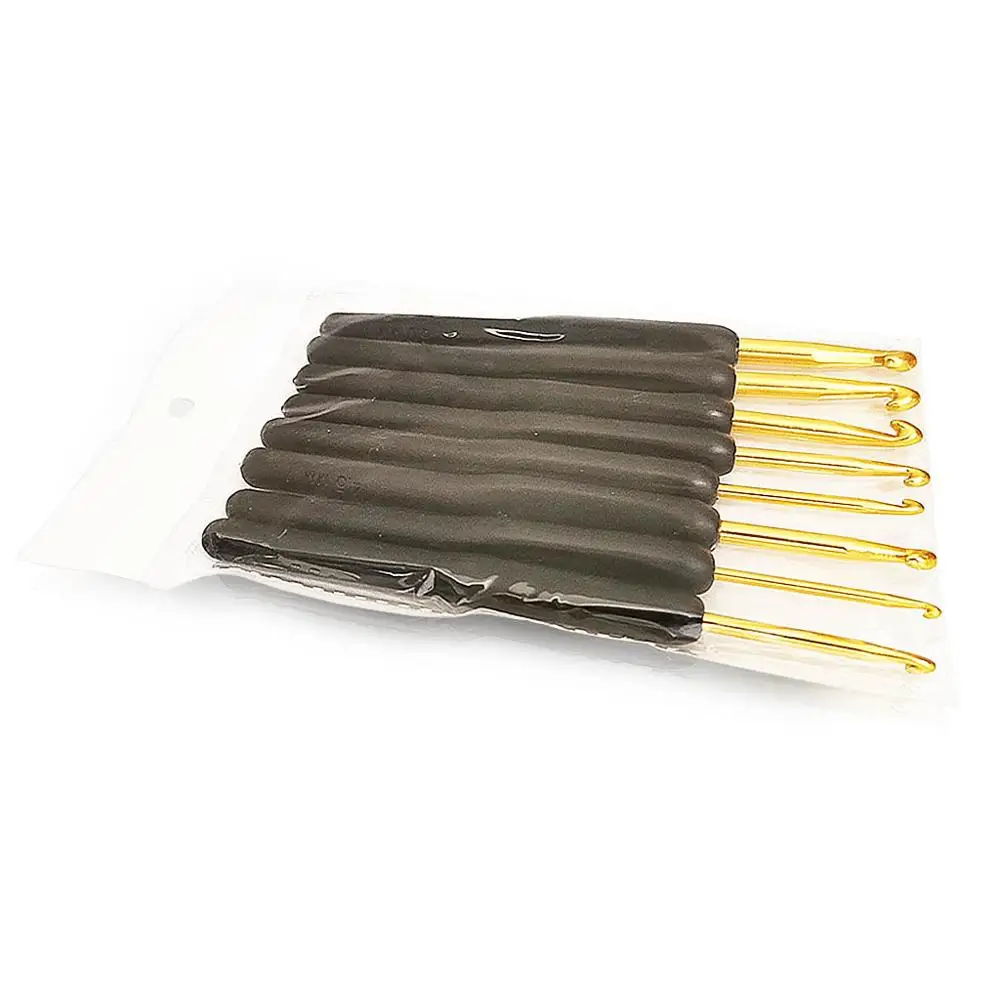 8stk Gold aluminium hæklet needle kit væver værktøjer Kroge og strikke tilbehør Sæt strikkepinde hæklenåle, så væver 3