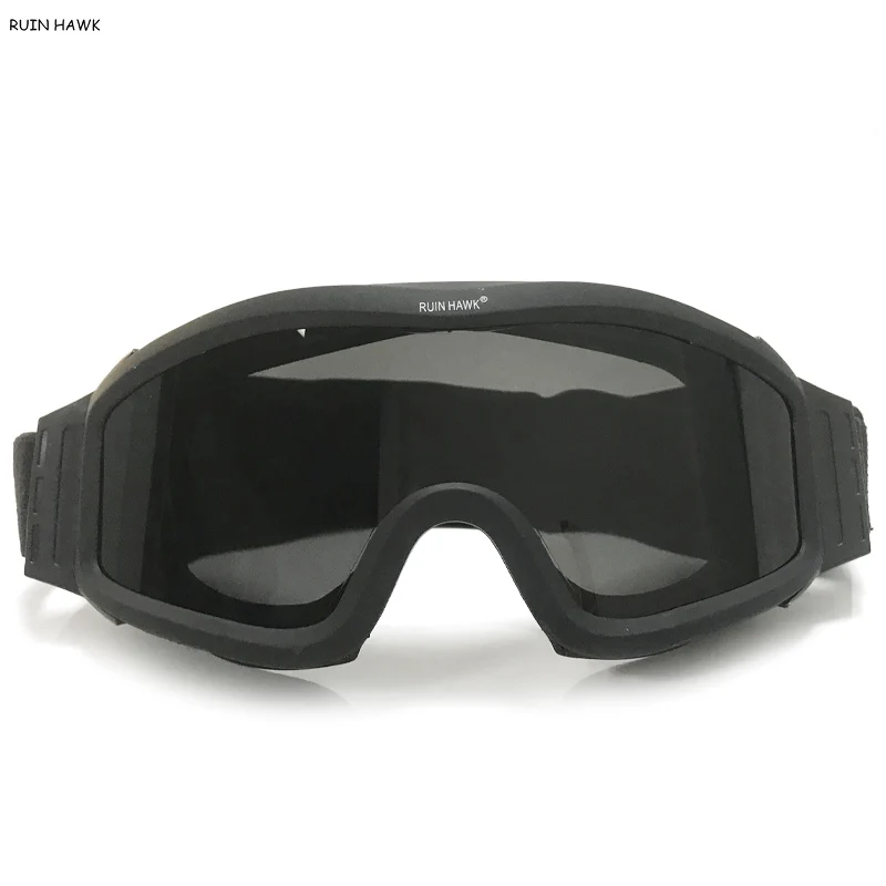 Taktisk UV-Beskyttelsesbriller, Vindtæt Sport Beskyttelsesbriller, Anti-Tåge Airsoft Jagt Skydning Beskyttende Militære Bekæmpelse af Briller Briller 3 Linse 0