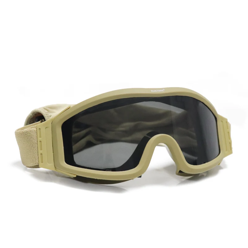 Taktisk UV-Beskyttelsesbriller, Vindtæt Sport Beskyttelsesbriller, Anti-Tåge Airsoft Jagt Skydning Beskyttende Militære Bekæmpelse af Briller Briller 3 Linse 1