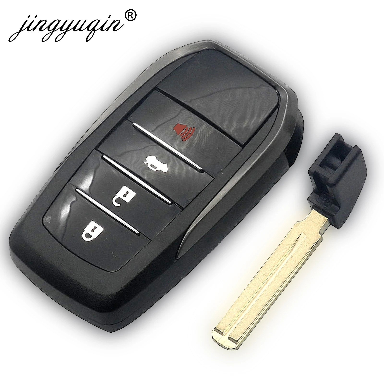 Jinyuqin For Toyota Fortuner Prado Camry Rav4 Highlander Crown Smart Keyless Tilfælde Bolig 4 Knapper Fjernbetjening Key Fob Shell 0