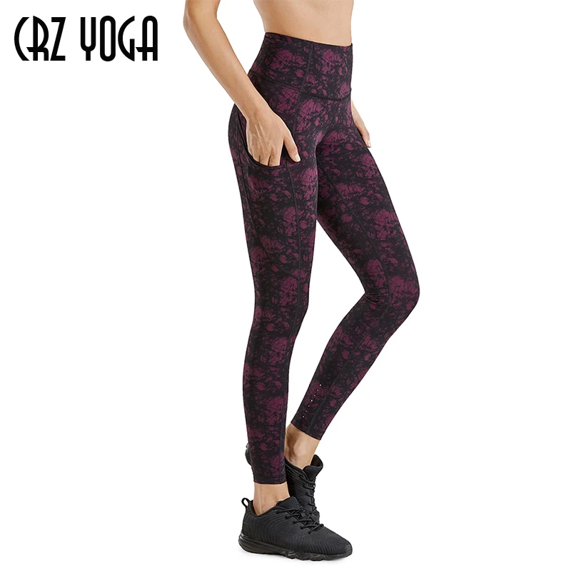 CRZ YOGA Kvinders Højtaljede Yoga Pants med Lommer Blotte Følelse Træning Leggings-25 Cm 4