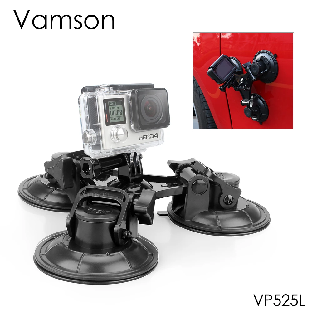 Vamson Til Go Pro Bil Forrude sugekop Til GoPro Hero 7 6 5 4 for Xiaomi 2 Yi 4k for Sjcam til mobiltelefoner VP525L 4