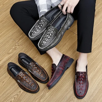 Luksus-brand mode Mænd sko i ægte læder italienske formel kontor sko mokkasiner sko til stor størrelse 47 / Mænds Sko ~ www.okocater.dk