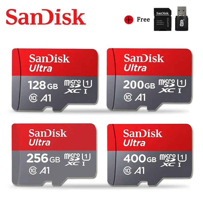 SanDisk 256 GB 200 GB 128GB 64GB 98MB/S 16GB Micro sd kort Class10 UHS-1 flash-kort, Microsd-TF/SD-Kort / Computer & Kontor ~ www.okocater.dk