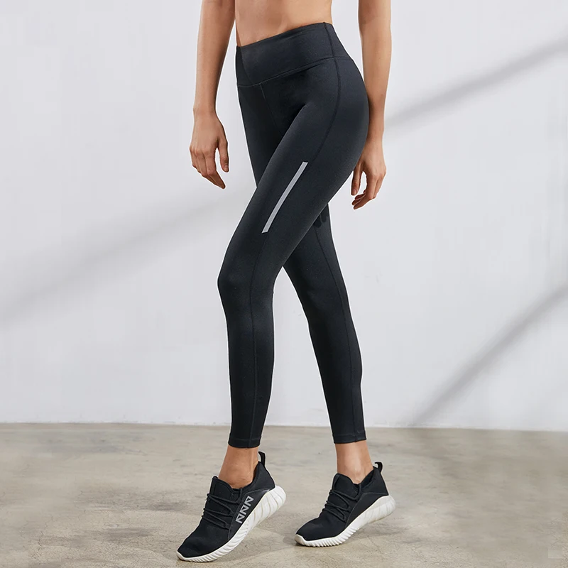 VANSYDICAL Komprimeret Yoga Bukser Kvinder Reflekterende løbetights med Lynlås Lomme Elastik Høj Talje Leggings / Yoga ~
