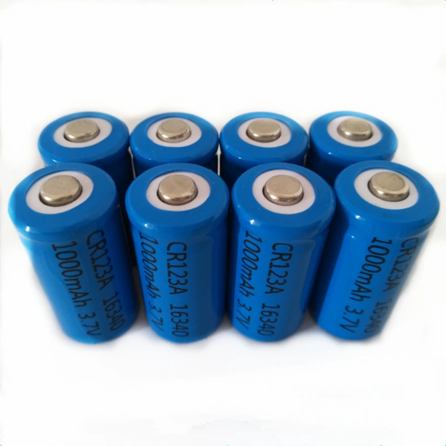 kyst Ledningsevne Teenager 8stk/masse 3,7 V CR123A 16340 genopladeligt batteri med stor kapacitet  1000mAh CR123A lithium sekundære batteri egnet til kamera / Batterier ~  www.okocater.dk