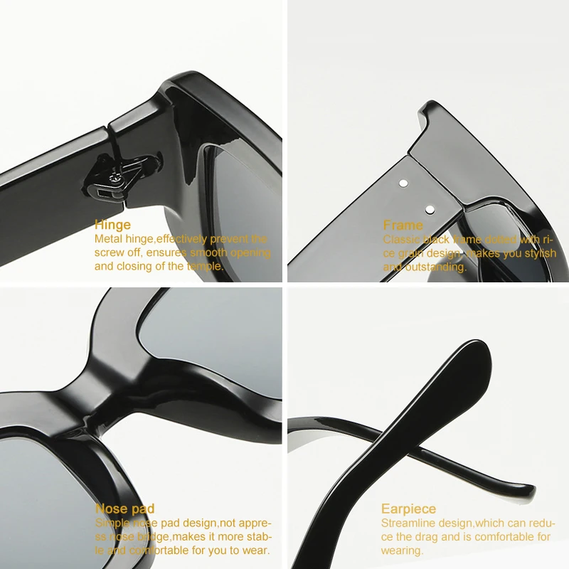2020 Vintage Retro Små Solbriller Mænd Brand Designer Mode Leopard Square Frame Sol Briller Kvinder UV400 Nuancer / Briller ~