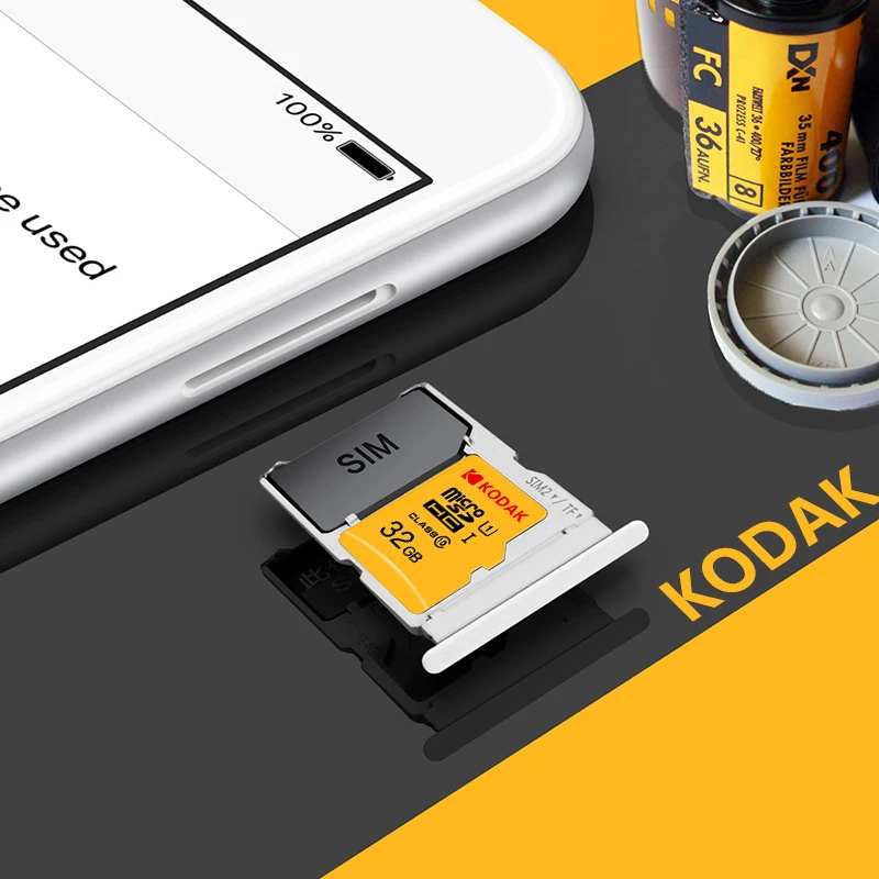 Original Kodak U3 V30 Micro SD-Kort 32GB, 64GB 256 GB 512 GB Class 10 Hukommelseskort 32 64 128 256 GB Video Telefon Hukommelseskort / Computer & Kontor ~ www.okocater.dk
