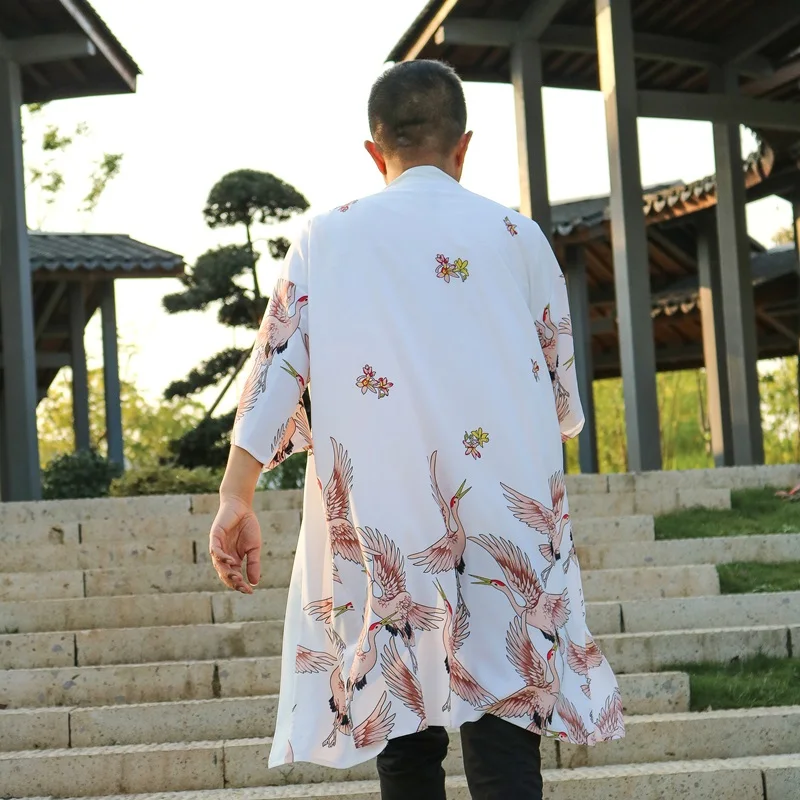 Kimono mænd lang Japansk kimono traditionelle lejligheder mænd kostume tøj kimono jakke lejligheder cosplay FF001 / butik ~