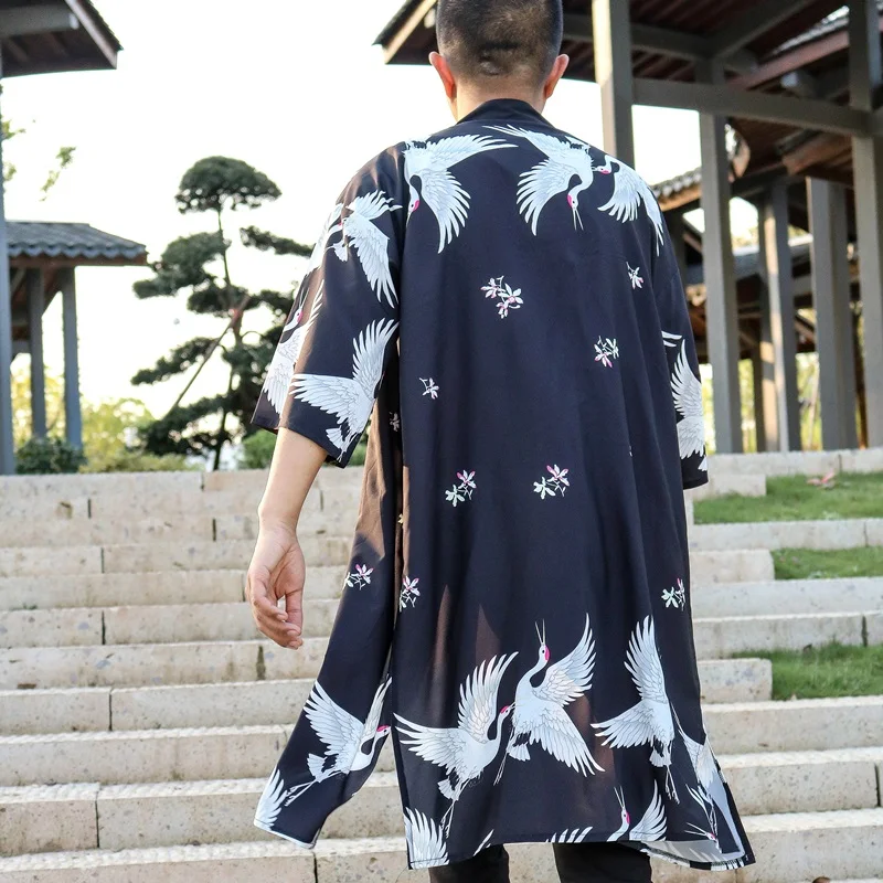 Kimono mænd lang Japansk kimono traditionelle lejligheder mænd kostume tøj kimono jakke lejligheder cosplay FF001 / butik ~