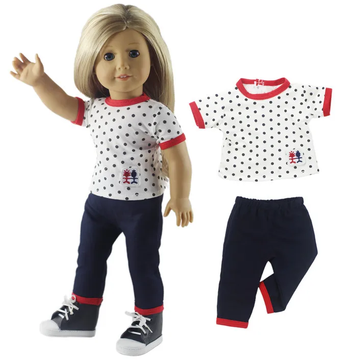 5 Sæt Dukke Tøj til 18 Tommer American Doll Håndlavet Casual Wear Tøj 3
