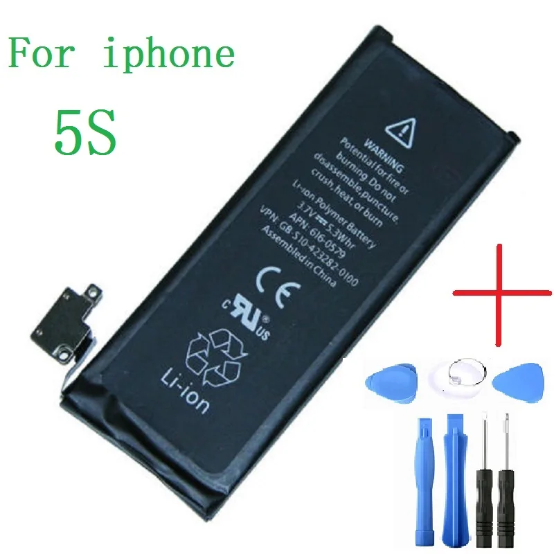 Syd Pidgin Punktlighed Mobiltelefon Batteri Til iPhone 5S Reelle Kapacitet 1560mAh 3.8 V batteri  til iphone 5S Med Reparation Værktøjer Kit / Mobiltelefon Dele ~  www.okocater.dk